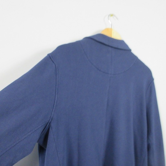 Aerie Knit Blazer Women L Blue Cotton Blend Pockets Casual Everyday Jacket 672 - Picture 11 of 12